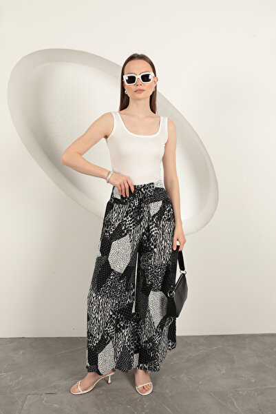 MODA Viskon Kumaş Puantiye Desenli Pantolon