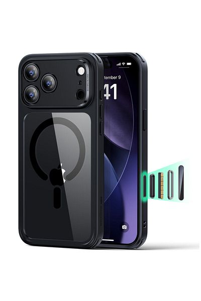 ESR Carcasă iPhone 17 Pro Classic Hybrid HaloLock, Neagră/Transparentă