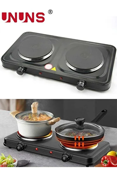 Generic UNUNS â€‹Double Induction Cooktop,Electric Countertop Double Burner,2000W Electric Hot Plate,5 Leve