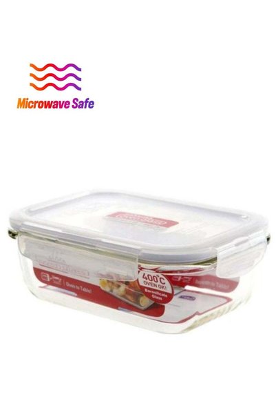 Generic Glass Food Container Clear/Red Clear/Red
