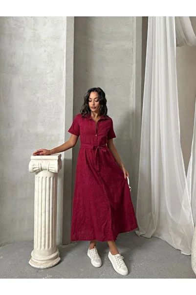 Queensland Waist Belted, Eye Beaded Pattern, Wrapped Maxi Length, Comfortable Stylish Casual Dress