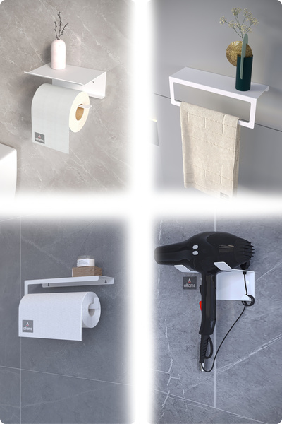 Genel Markalar Metal 4’lü Set | Tuvalet Kağıtlık + Havlu Askısı + Kağıt Havlu...