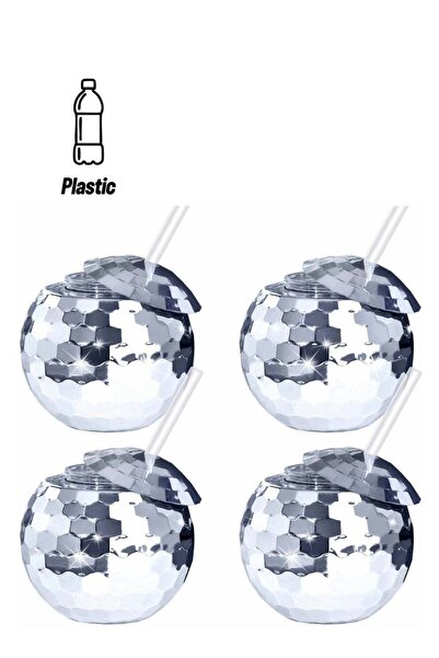 Generic Excefore Disco Ball Cups 4 Pieces Tumbler Flash Drinks Cup with Lid and Straw Party Supplies Drink