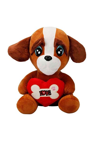 Gülce Design لعبة للبنات، لعبة للأولاد، كلب قطيفة على شكل قلب 30 سم. ألعاب تع...