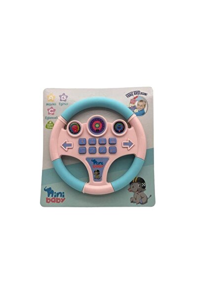 SPOR35 Kız Erkek Çocuk Oyuncak Nini Baby Direksiyon Eğitici Sesli Müzikli 21*21cm 8 Tuşlu Oyuncak Direksiyo