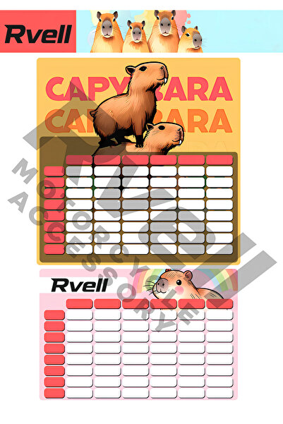 MKARAKAN STICKER PLANIFICARE LECȚII RVELL CAPIBARAS 1 BUC 014