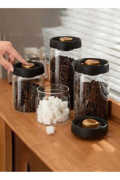 Generic 800ml / 900ml Vacuum Sealed Borosilicate Glass Storage Jar, Moisture‑...
