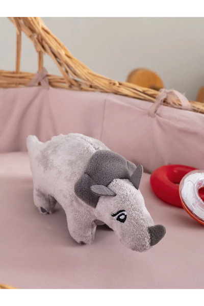 LC Waikiki Lcw Home Gray Rhino Plush Filled Baby Throw Pillow 30X13 cm