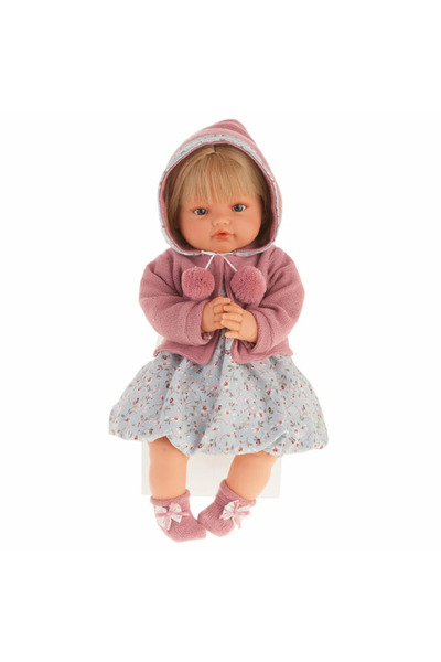 NEWBRENDHOME ألعاب تعليمية تفاعلية، دمية أنتونيو خوان التي تبكي بقلنسوة، 42 سم، لعبة للأولاد والبنات