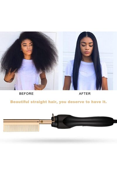 Türkiye 2 in 1 Hair Comb Straightener Curler Wet Dry Hot Heating Styling Comb Electric Flat Iron Straighteni