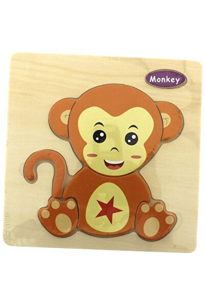 NEWBRENDHOME ألعاب تعليمية تفاعلية، لعبة ألغاز خشبية على شكل قرد للأطفال، لعب...