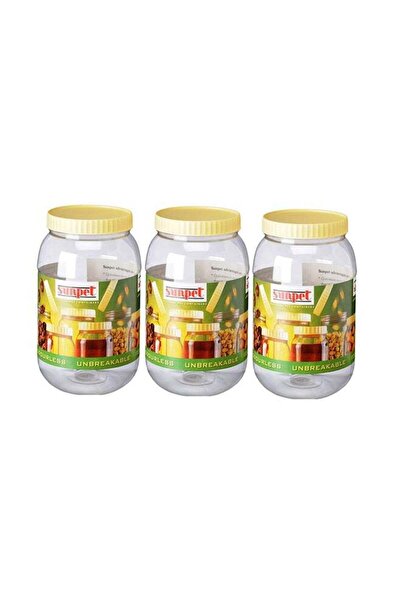 Generic 3-Piece Plastic Container Set Clear/Yellow 1500ml
