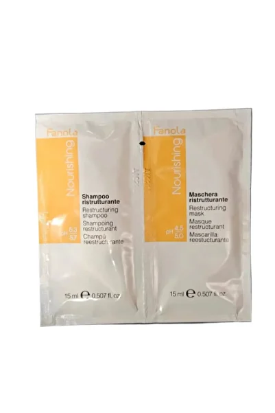 Fanola Tester Shampoo and Restructuring Mask for Dry Hair - Nourishing 2x15ml -