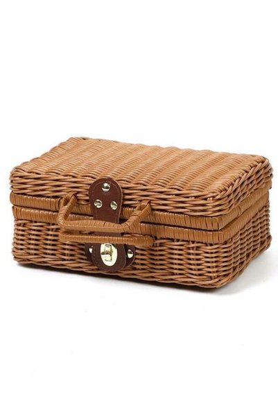 Generic Handwoven Rattan Suitcase Home Retro Storage Box, Picnic Basket, Lugg...