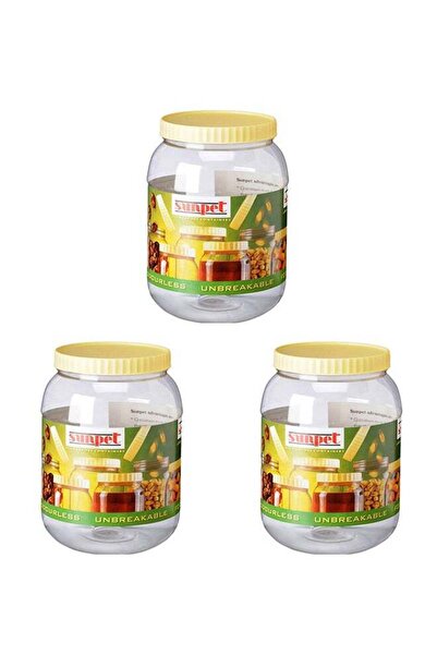 Generic 3-Piece Plastic Container Set Clear/Yellow 300ml