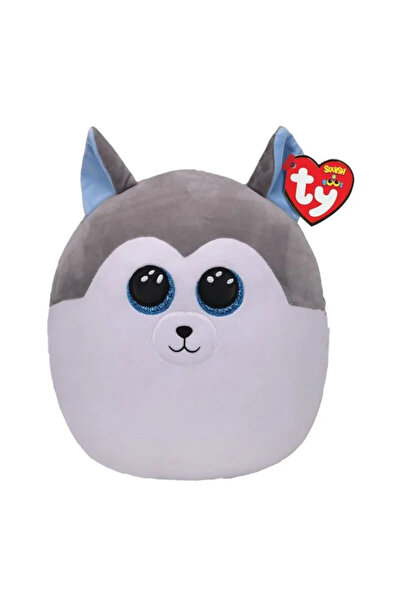 Gülce Design لعبة للفتيات تي سكويشي بينيز وسادة رمادية على شكل كلب هاسكي سلاش 26 سم لعبة تعليمية للأولاد