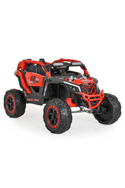 Moni Jeep Electric Copii Kansas Red 3-8 ani ani, 4 Motoare, 2 Baterii, Telecomandă, Lumini LED, MP3