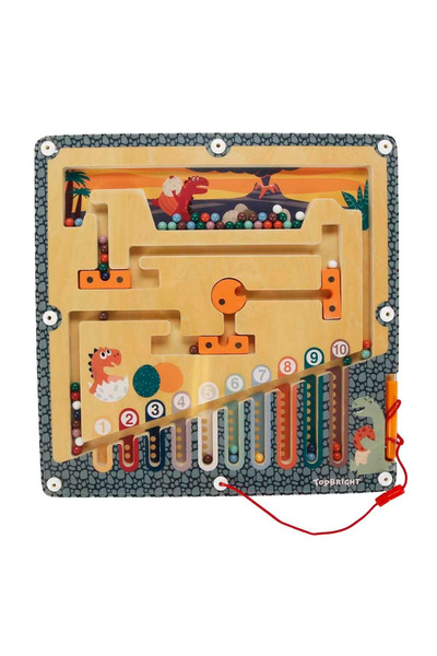 SPOR35 Kız Erkek Çocuk Oyuncak Tahta Manyetik Dinazor Yumurtası Labirenti Kız...