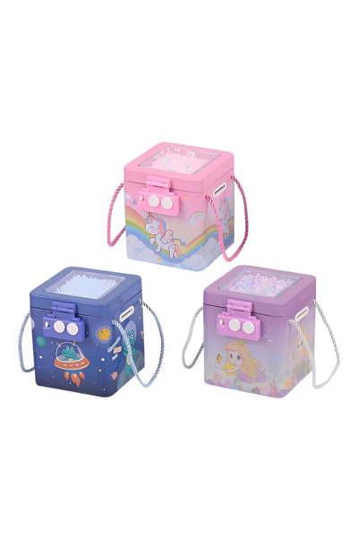 ÇEŞİT SEPETİM Boy's Toy Combination Lock Metal Square Piggy Bank - S-259 - 1 Piece in Stock Will Be Sent Girls' Educational