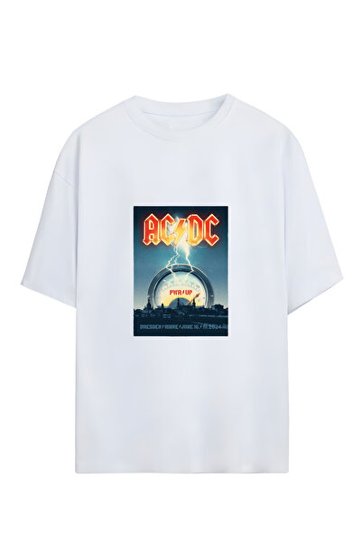 GraffTee تي شيرت قطن كبير الحجم للجنسين من ACDC