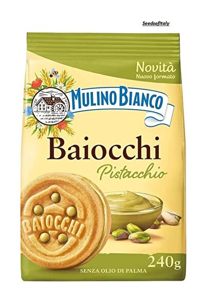 Mulino Bianco Biscuiți Baiocchi cu cremă de fistic, Mulino Bianco, 240 g