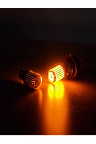 MİRCAR TİCARET Turuncu Led Sinyal Ampulü 144 Ledli Amber Led 93 Ampul 12v 2 Adet