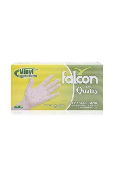 Generic Falcon 100-Piece Vinyl Examination Gloves White L