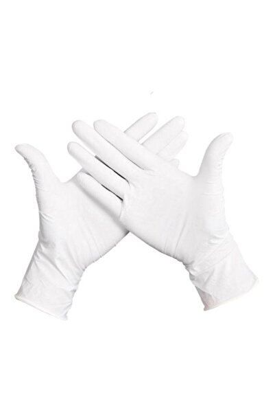 Generic قفازات لاتكس للاستخدام مرة واحدة، 50 قطعة، لون أبيض، مقاس كبير