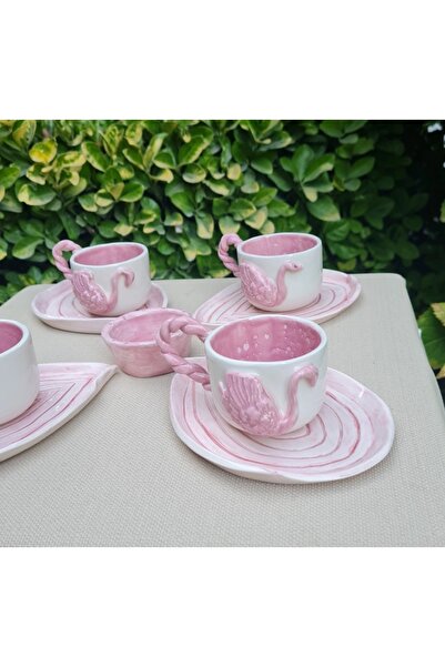 senseoftouch Swan Turkish Coffee Cup 2 Person Handmade Ceramic