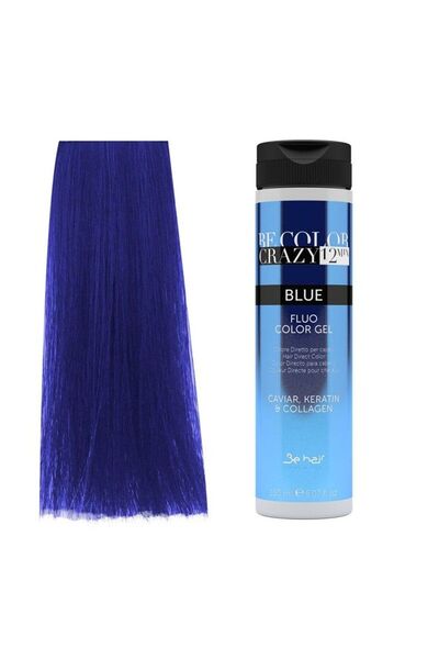Be Hair Hair Dye Blue Semi-Permanent or Direct - Be Color Crazy 12 Minute Blue 150ml - Be Hair