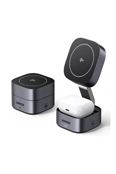 Ugreen Încărcător wireless MagSafe 2 în 1 cu cablu Ugreen, 15 W, negru, 35316