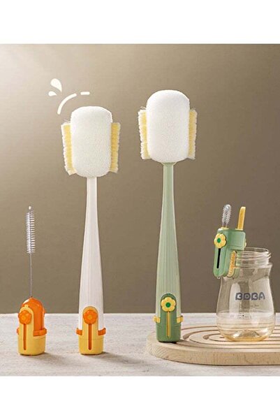 Generic HOMESTAR 5-In-1 Multi-Function Green Cup Brush | 304 Stainless Steel Handle With Dual Bristles | 36
