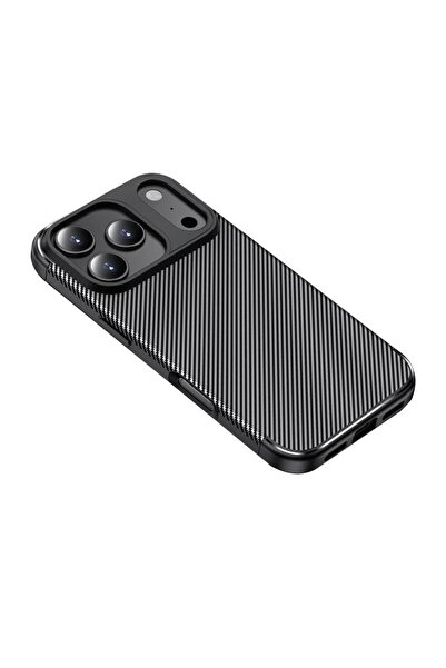Techsuit Husa iPhone 17 Pro Max CarbonFiber, negru