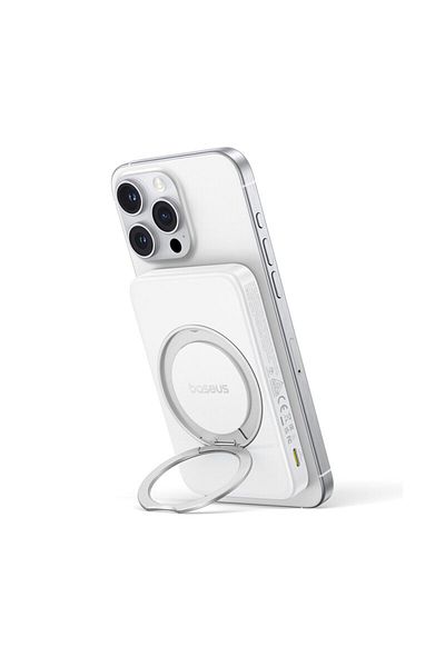 Baseus Power Bank Type-C Qi2 20W Baseus, 5000mAh, White