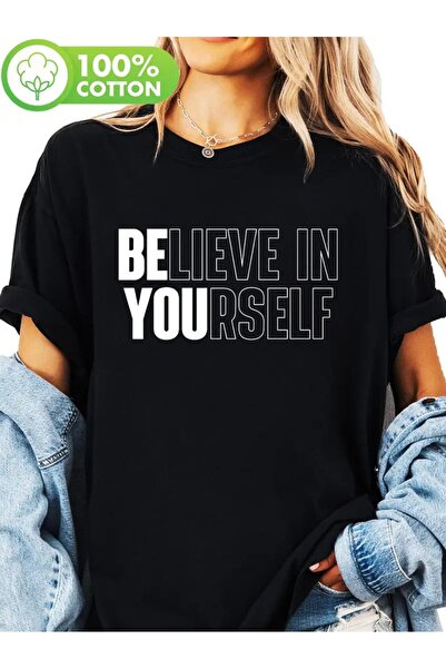 CLASİVA Believe in Yourself Written Modern Design Special Printed Unisex Over...