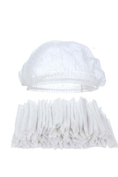 Generic SAQOWARE 100 Peice Disposable Hair Net/Mob Caps/Hair Caps-White with elastic stretch band Polypropy