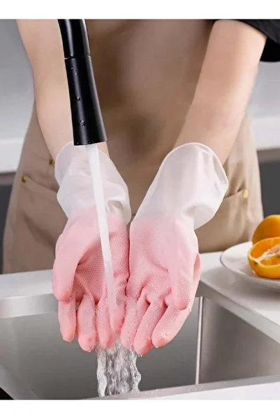 Generic Rubber Cleaning Gloves for Household ï¼ŒReusable Dishwashing Gloves for Kitchen, Flexible Long-last