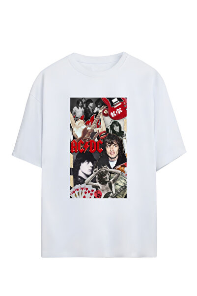 GraffTee تي شيرت قطن كبير الحجم للجنسين من ACDC