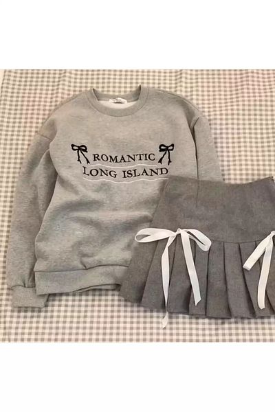1blood Gray Romantic Long Island Oversize Unisex Sweatshirt (3 Threads)