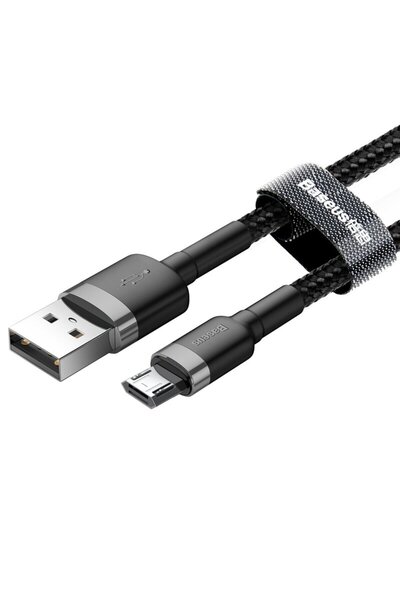 Baseus Cablu de date Micro-USB Baseus, 1.5A, 2m, CAMKLF-CG1, negru/gri