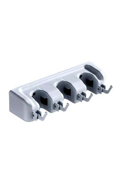 Generic SAPU Wall Mounted Mop And Broom Holder Grey 26x7x9centimeter