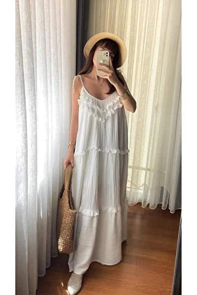MODAGK Askilari Adjustable Fistol Seesaw Linen Dress