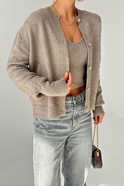 Genel Markalar Hırka Atlet İkili Takım - Açık Vizon