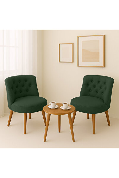 Kahraman Mobilya Aksesuarları İkili Berjer Koltuk Yeşil - Çay Seti Koltuk Takımı