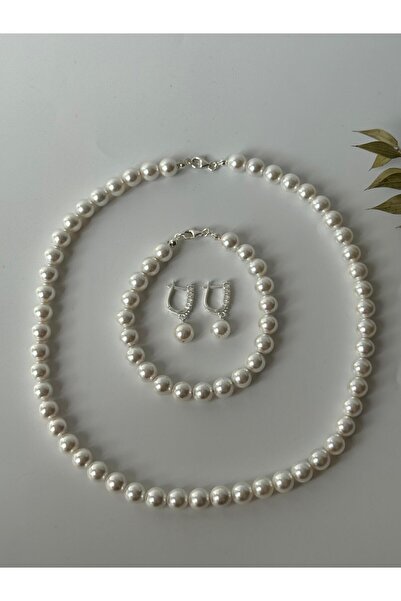 DURAN TAKI TASARIM Mayorka İnci Gümüş Set