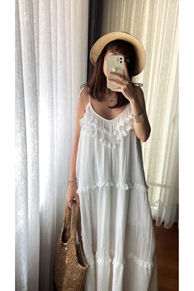 MODAGK Askilari Adjustable Fistol Seesaw Linen Dress