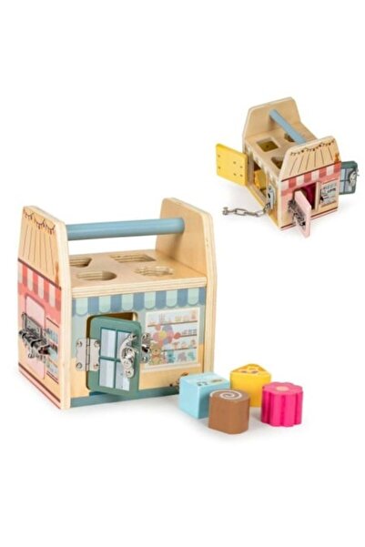 Ecotoys Educational Cube for Children, Wooden, Block Sorting,