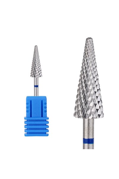 aba nails Manikür Çıkarma Çelik Törpü Ucu Mızrak Koni Mavi 005