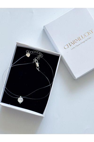 CHARMLUCKY Zircon Stone Ghost Necklace