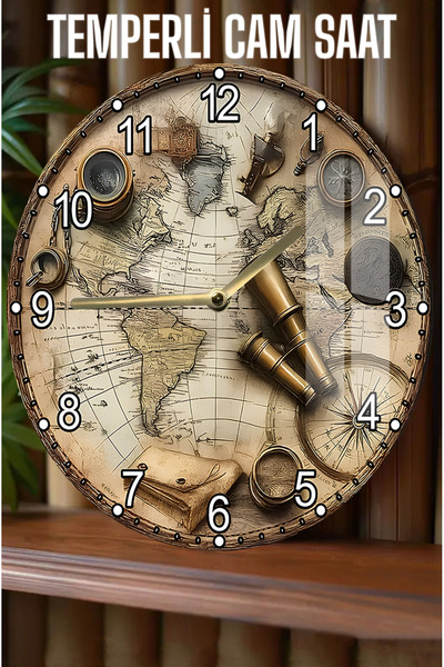 kutuTR A Touch of History to Decoration: 3D Look Tempered Glass Watch – 33 cm Csdw398